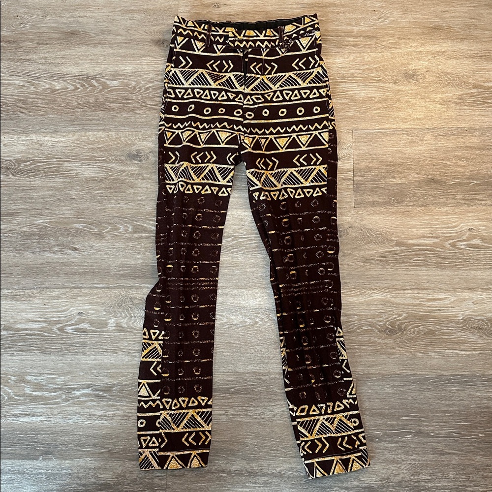 Tribal Print Brown and Tan Pants